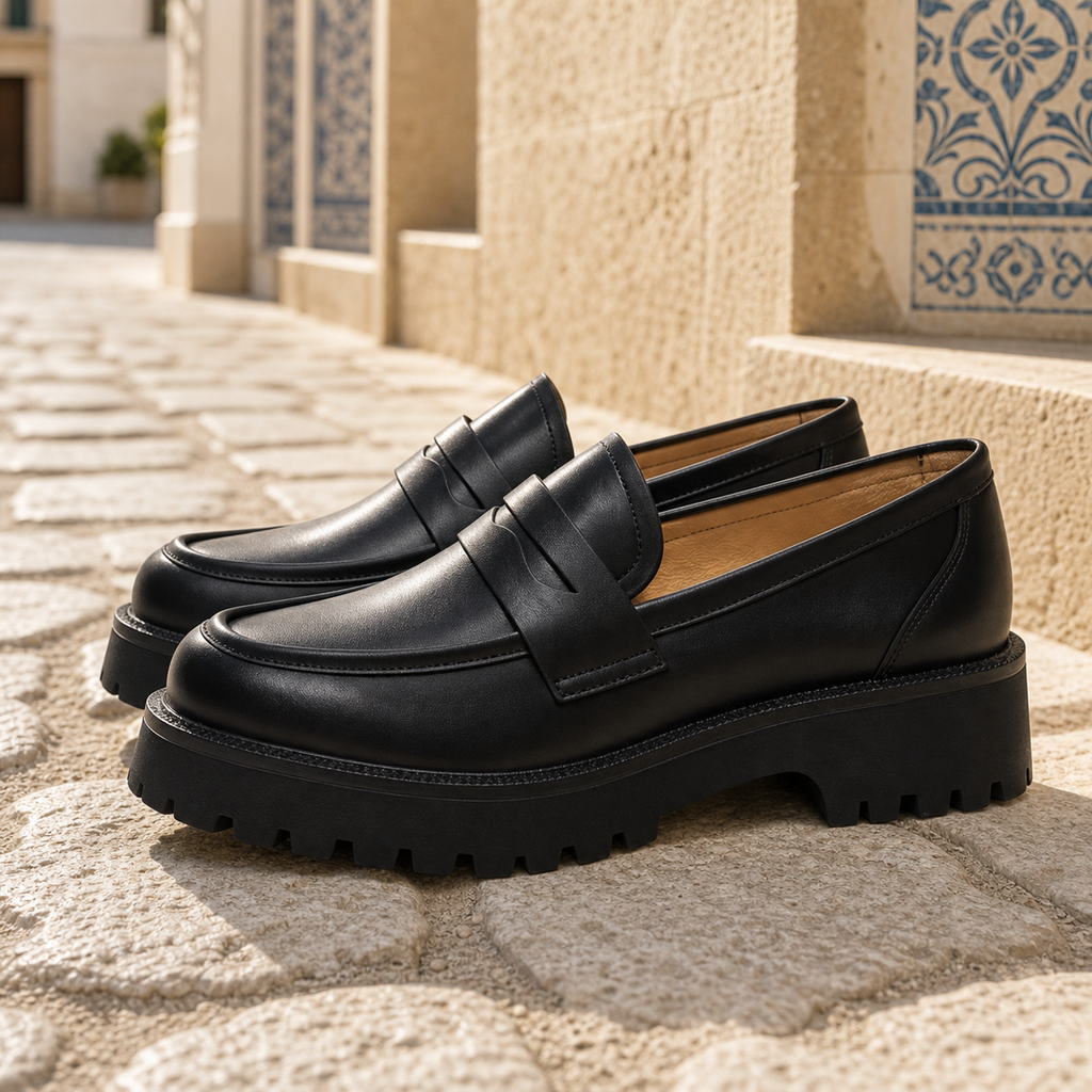 Mocassins En Cuir À Plateforme Pour Femmes - Mediterranean Lifestyle