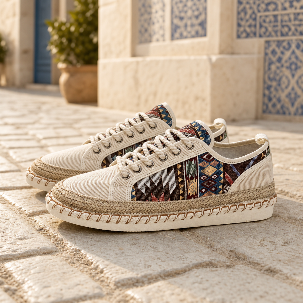 Mocassins Indiens En Toile - Mediterranean Lifestyle
