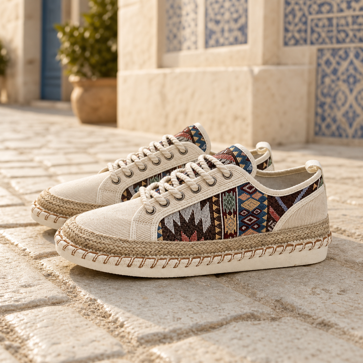 Mocassins Indiens En Toile - Mediterranean Lifestyle