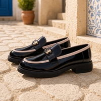 Mocassins À Bout Rond En Cuir Verni Pour Femmes - Mediterranean Lifestyle