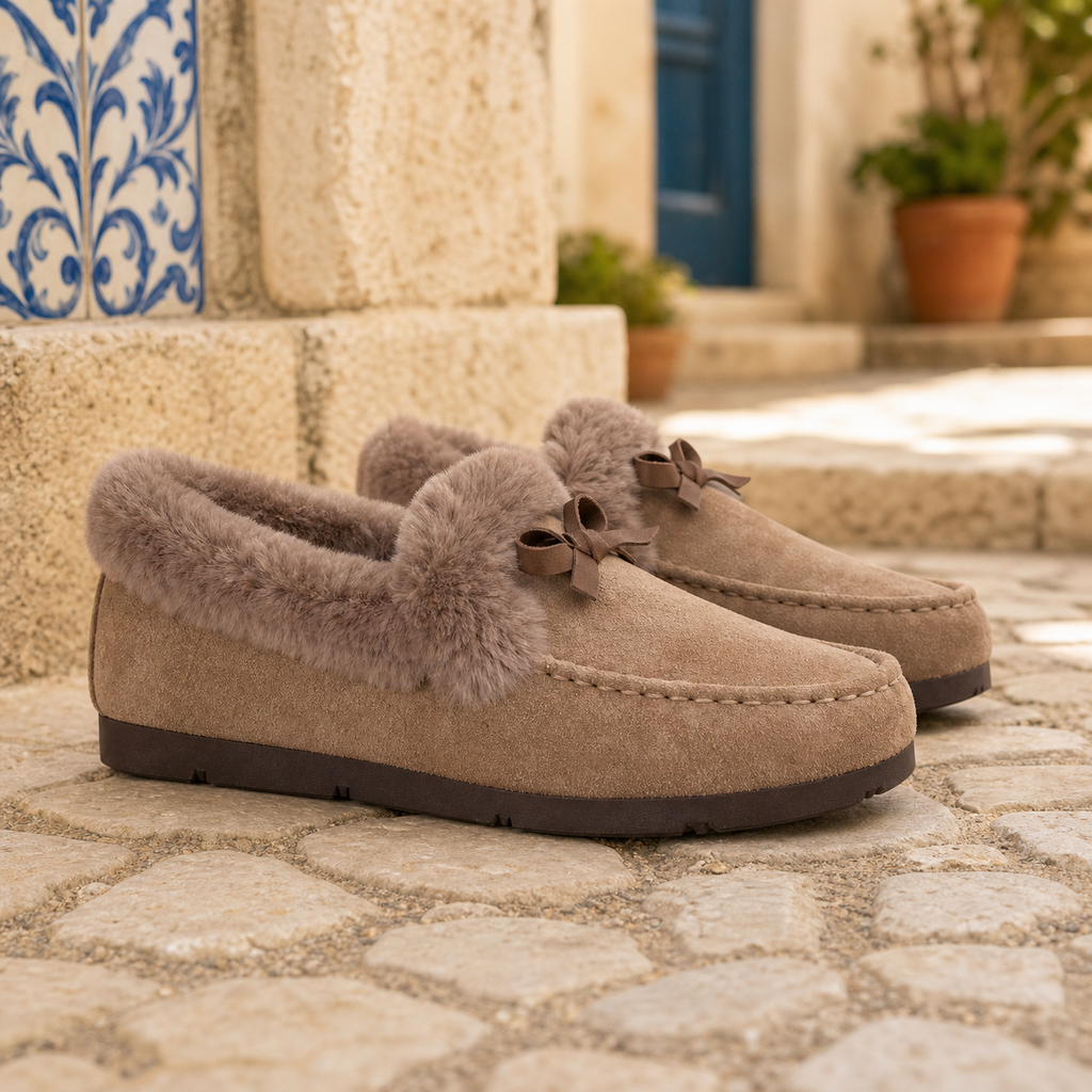 Mocassins Souples D’hiver Élégants En Fausse Fourrure - Mediterranean Lifestyle