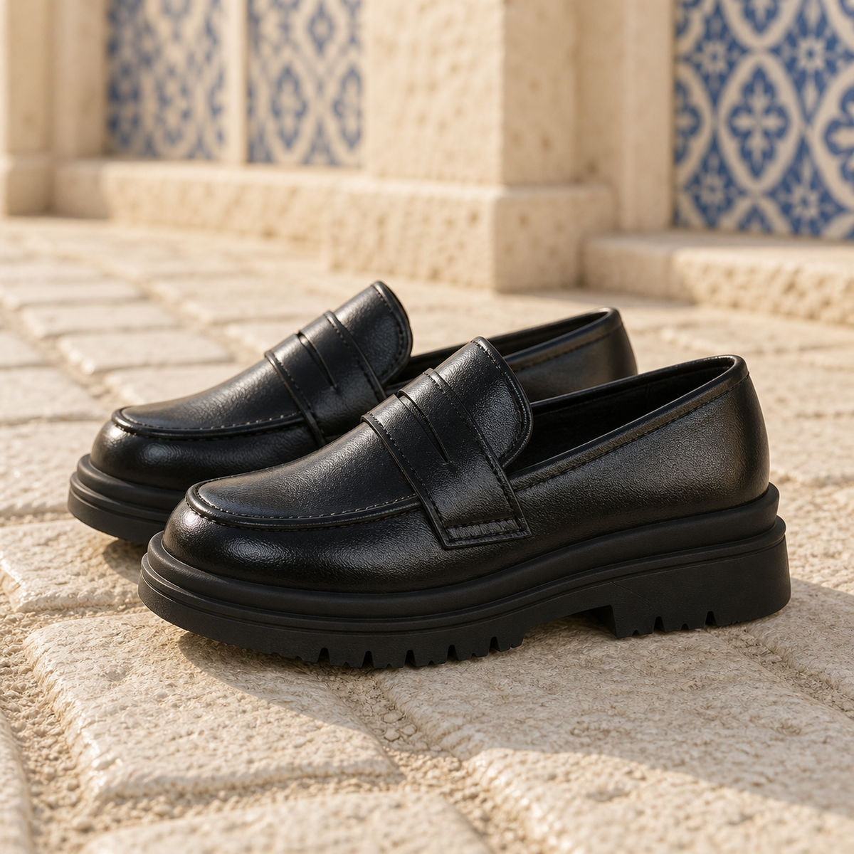 Mocassins Noir Brillant De Printemps Pour Garçons - Mediterranean Lifestyle