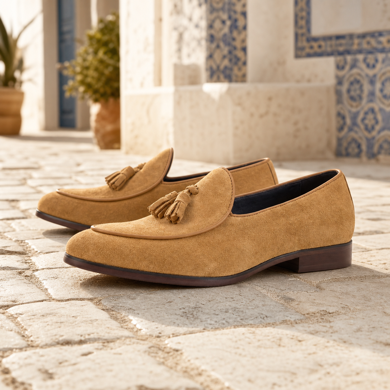 Mocassins Indiens En Daim Pour Homme - Mediterranean Lifestyle