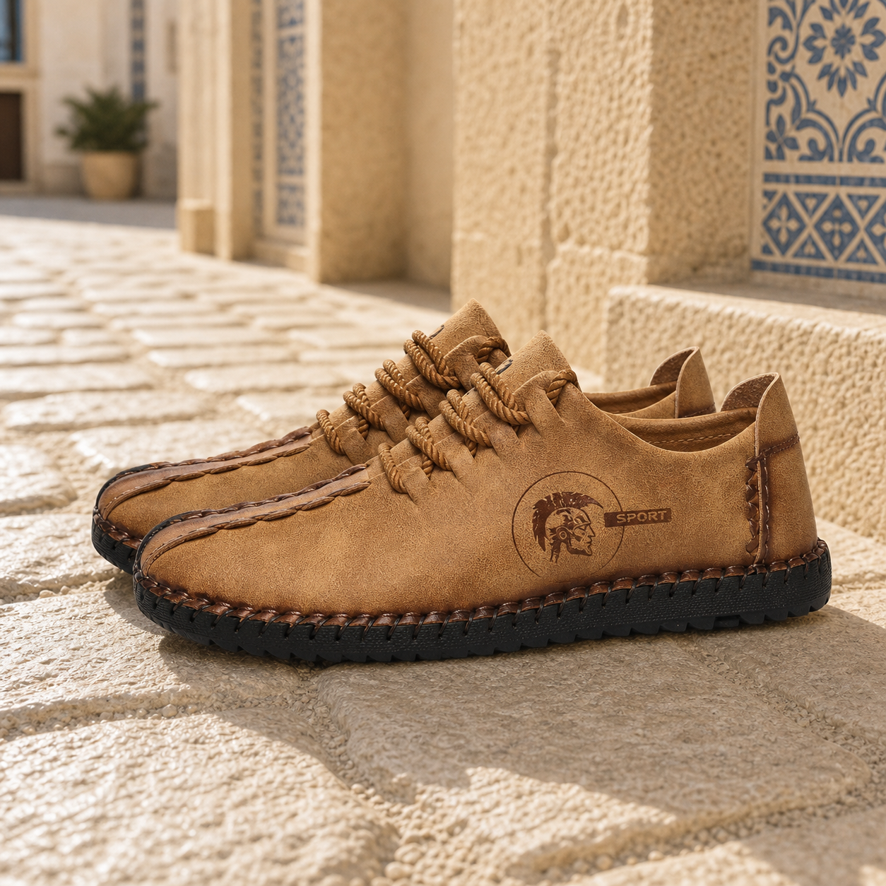 Mocassins En Cuir Synthétique Pour Homme Avec Semelle Orthopédique - Mediterranean Lifestyle