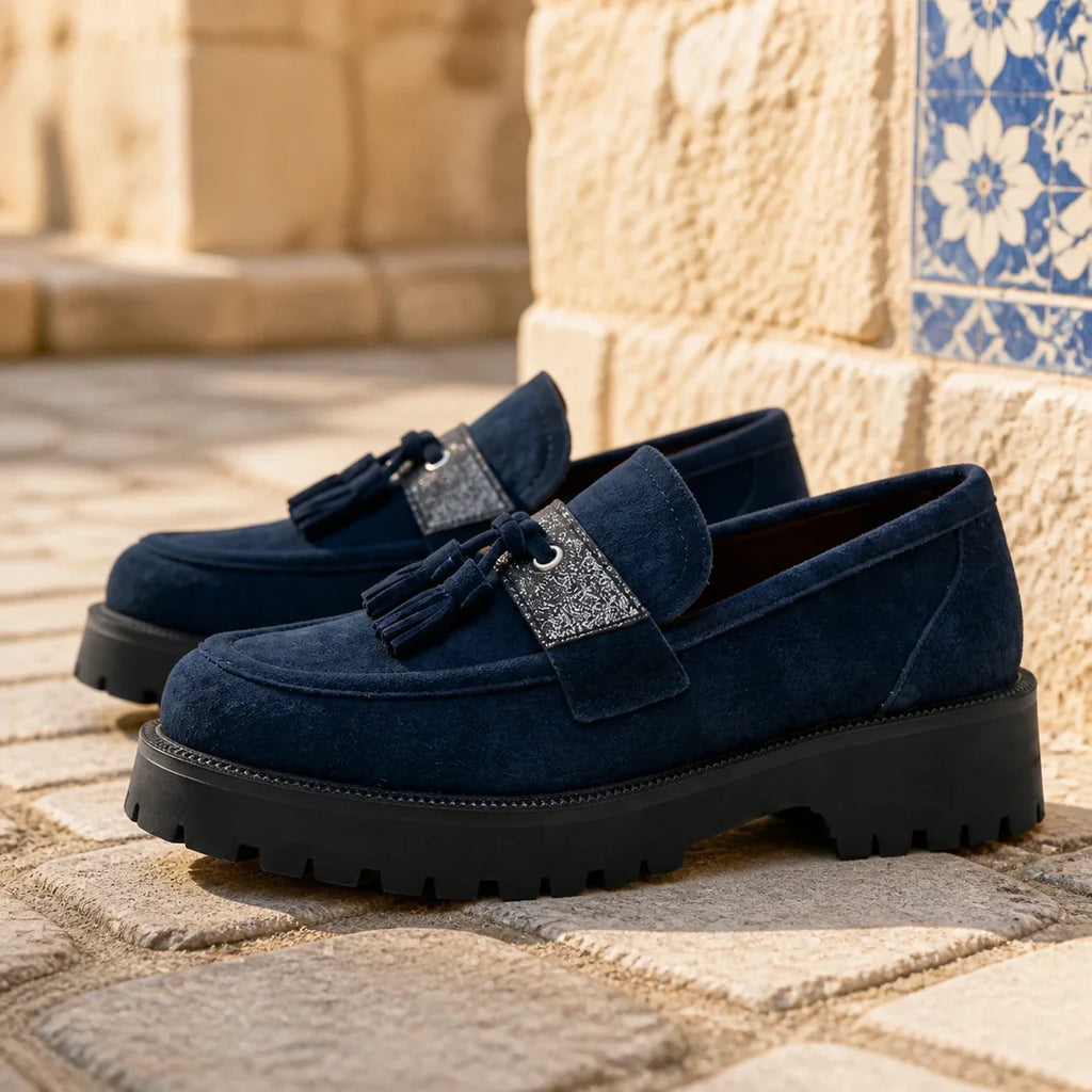 Mocassins À Glands En Daim Style Vintage - Mediterranean Lifestyle
