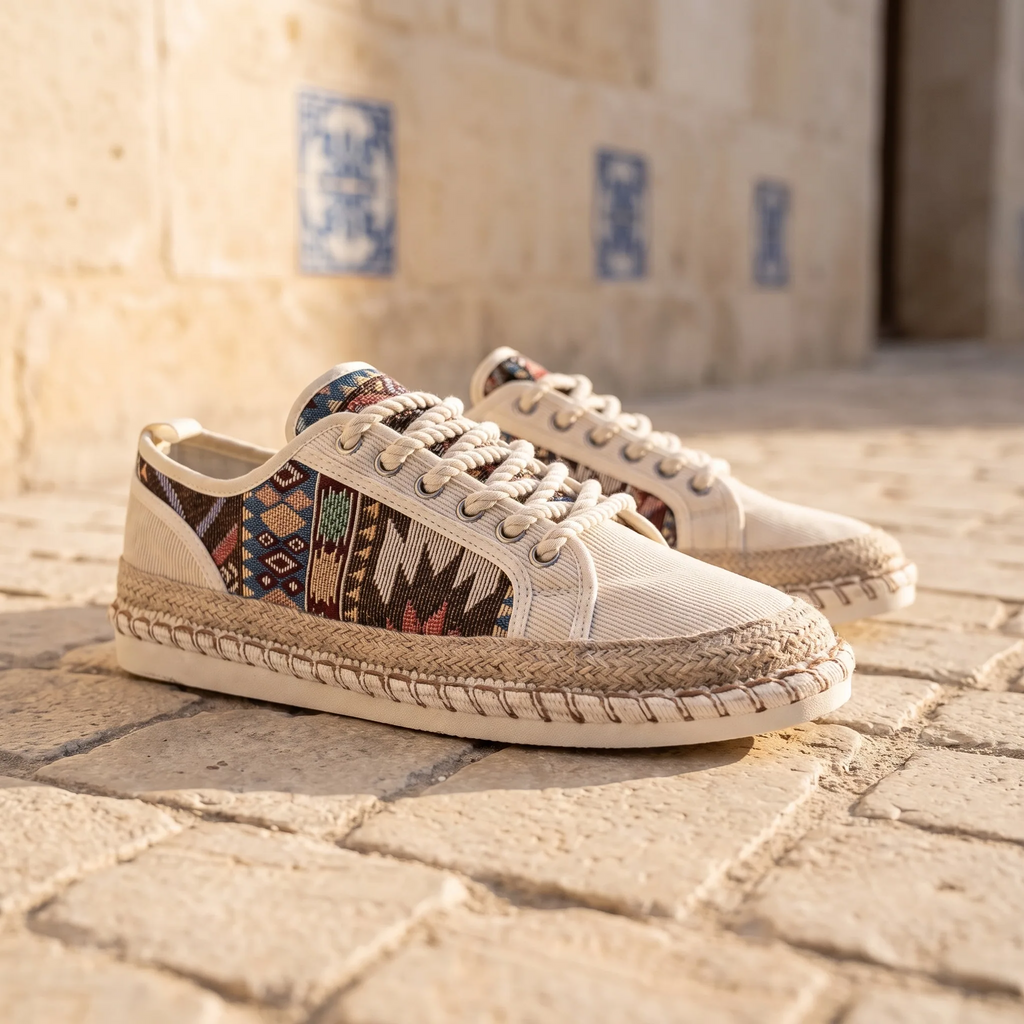 Mocassins Indiens En Toile - Lifestyle — Mediterranean Editorial