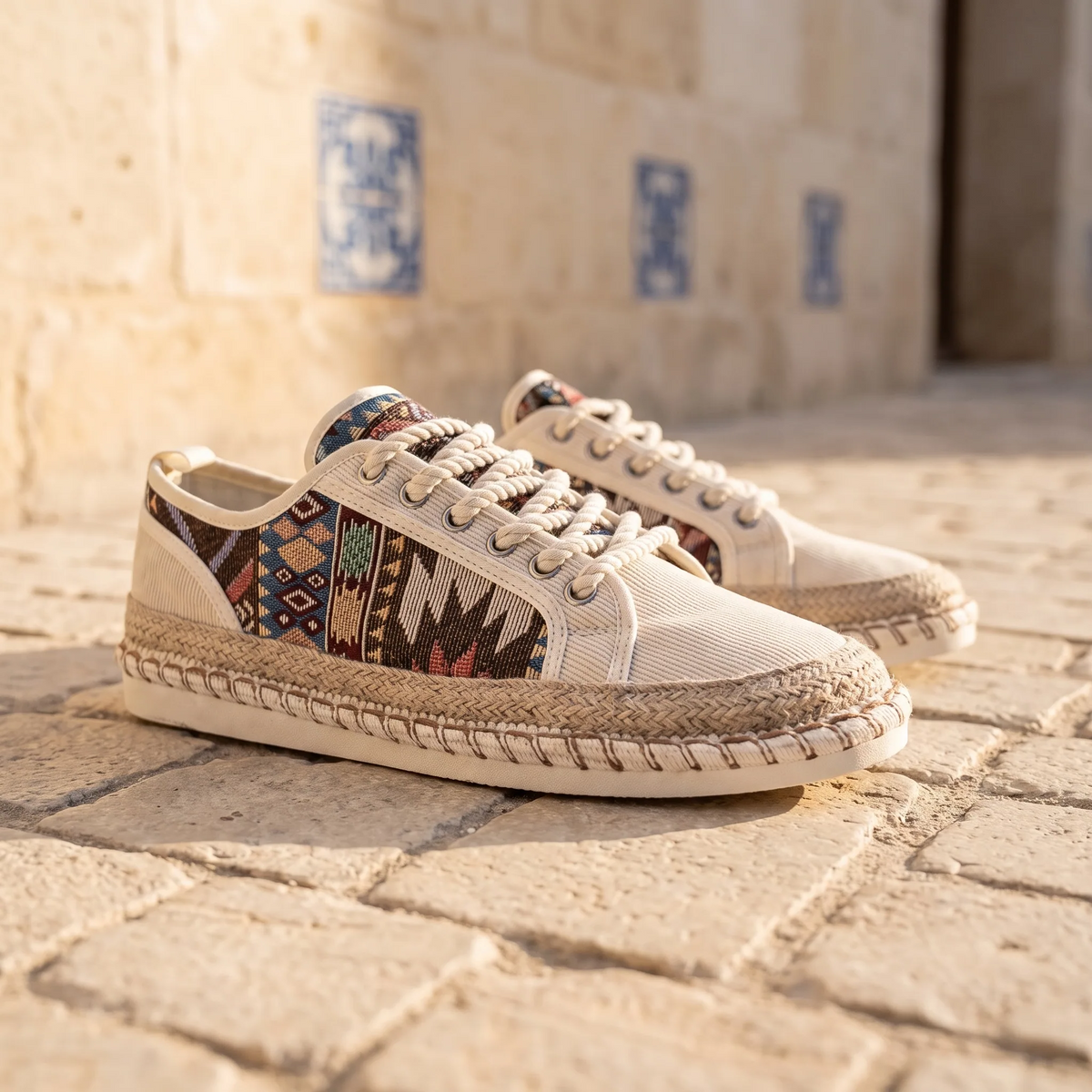 Mocassins Indiens En Toile - Lifestyle — Mediterranean Editorial