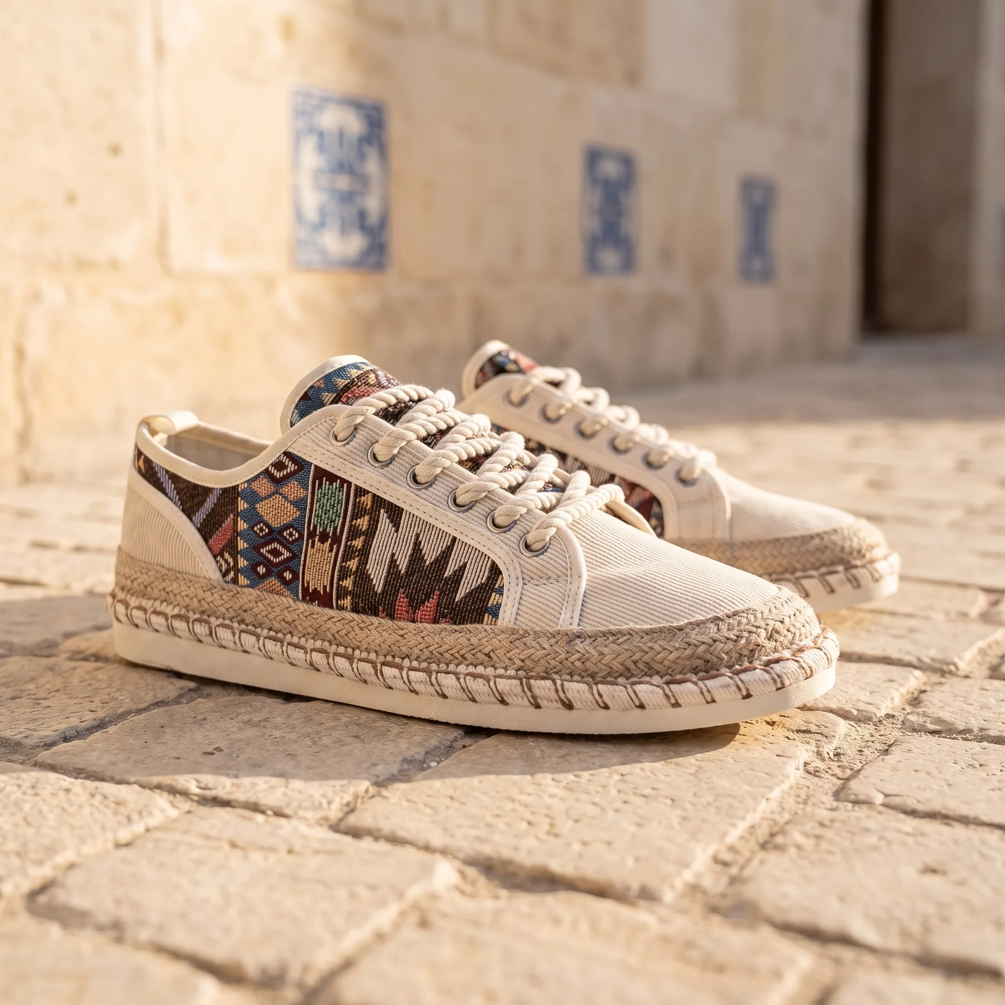 Mocassins Indiens En Toile - Lifestyle — Mediterranean Editorial