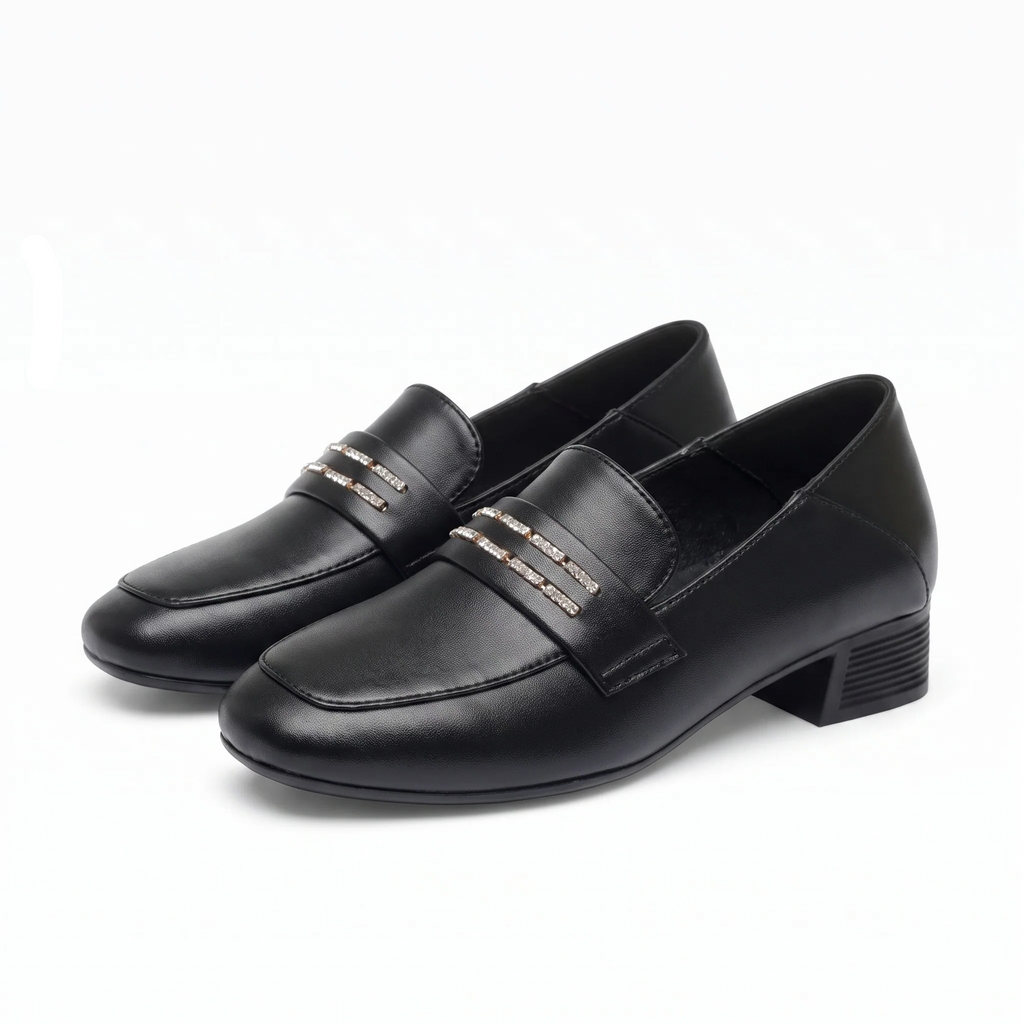 Mocassins À Talon Carré Avec Une Semelle En Cuir Régénéré - Studio — Front 3/4 Pair