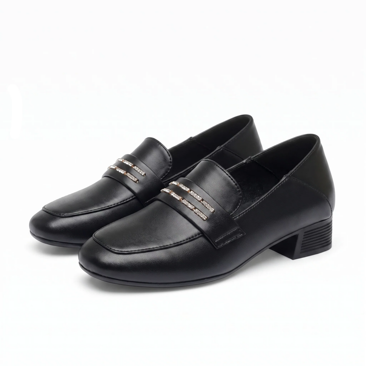Mocassins À Talon Carré Avec Une Semelle En Cuir Régénéré - Studio — Front 3/4 Pair
