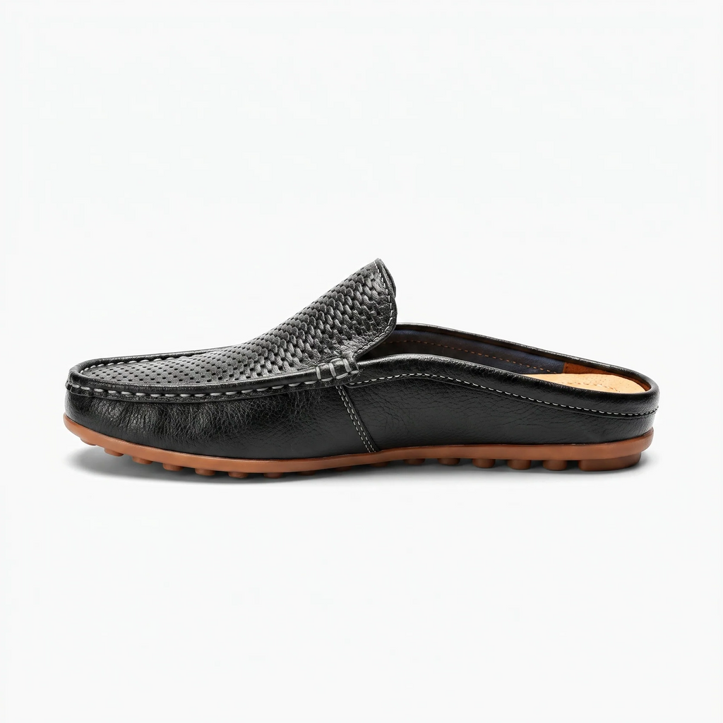 Mules Mocassins Souples En Cuir Synthétique - Studio — Side Profile