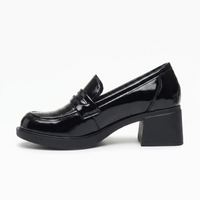 Mocassins À Talons En Cuir Verni Pour Femmes - Studio — Side Profile