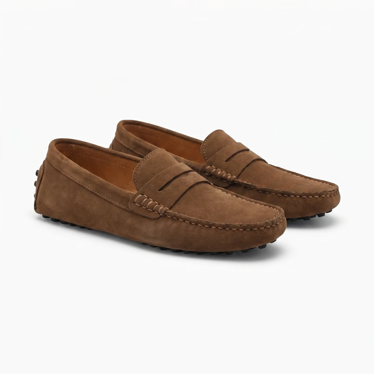 Mocassins Respirants Effet Daim Pour Hommes - Studio — Front 3/4 Pair Image