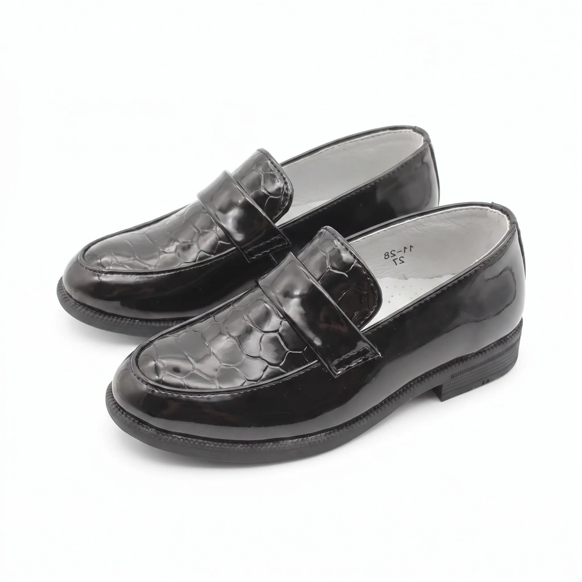 Mocassins Polyvalents En Cuir Vernis Pour Garçons - Studio — Front 3/4 Pair
