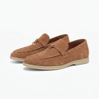 Mocassins À Glands En Daim Camel Pour Homme - Studio — Front 3/4 Pair
