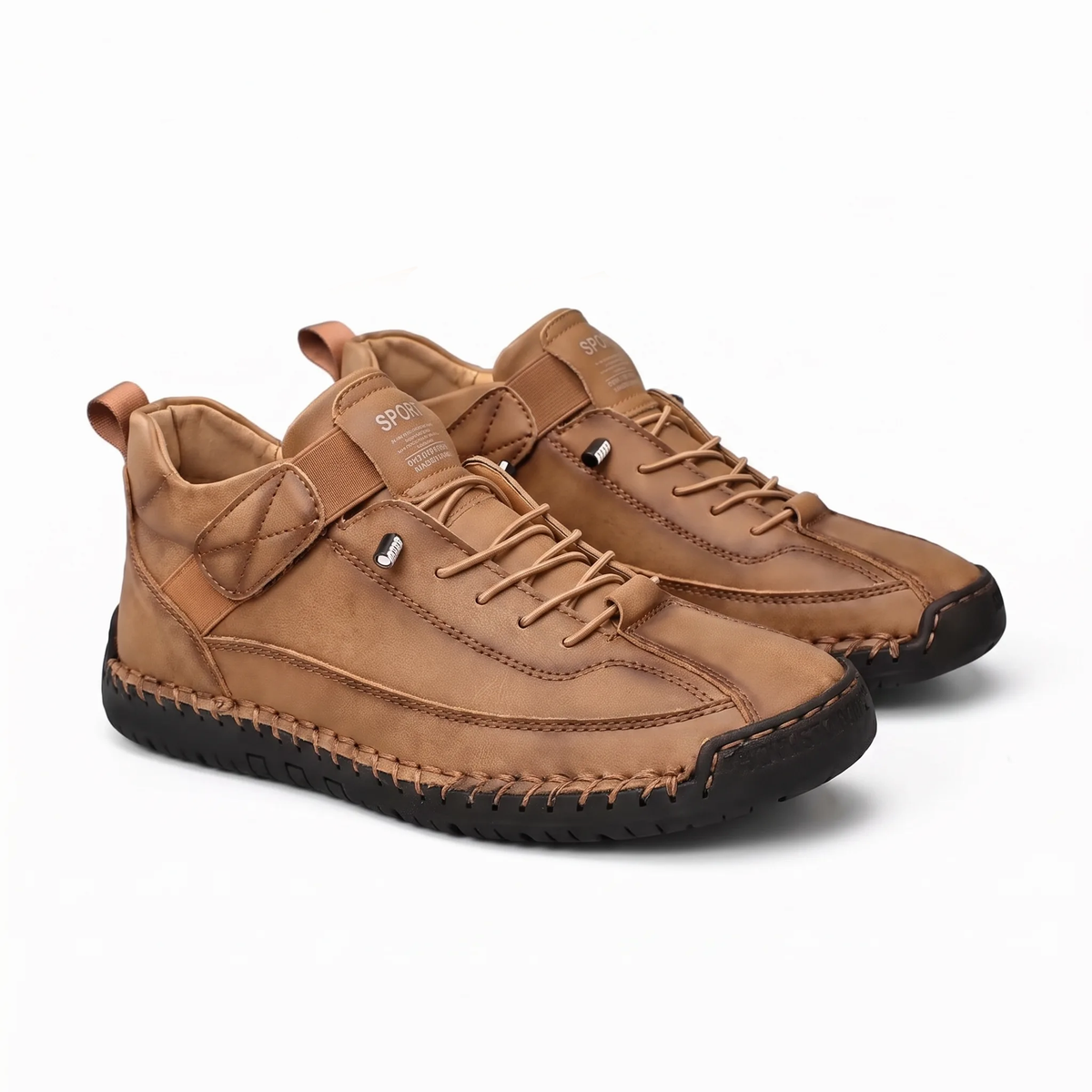 Chaussures En Cuir Décontractées Pour Hommes - Studio — Front 3/4 Pair Image