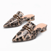 Mocassins Vernis Léopard À Talons Carrés Pour Femmes - Studio — Front 3/4 Pair