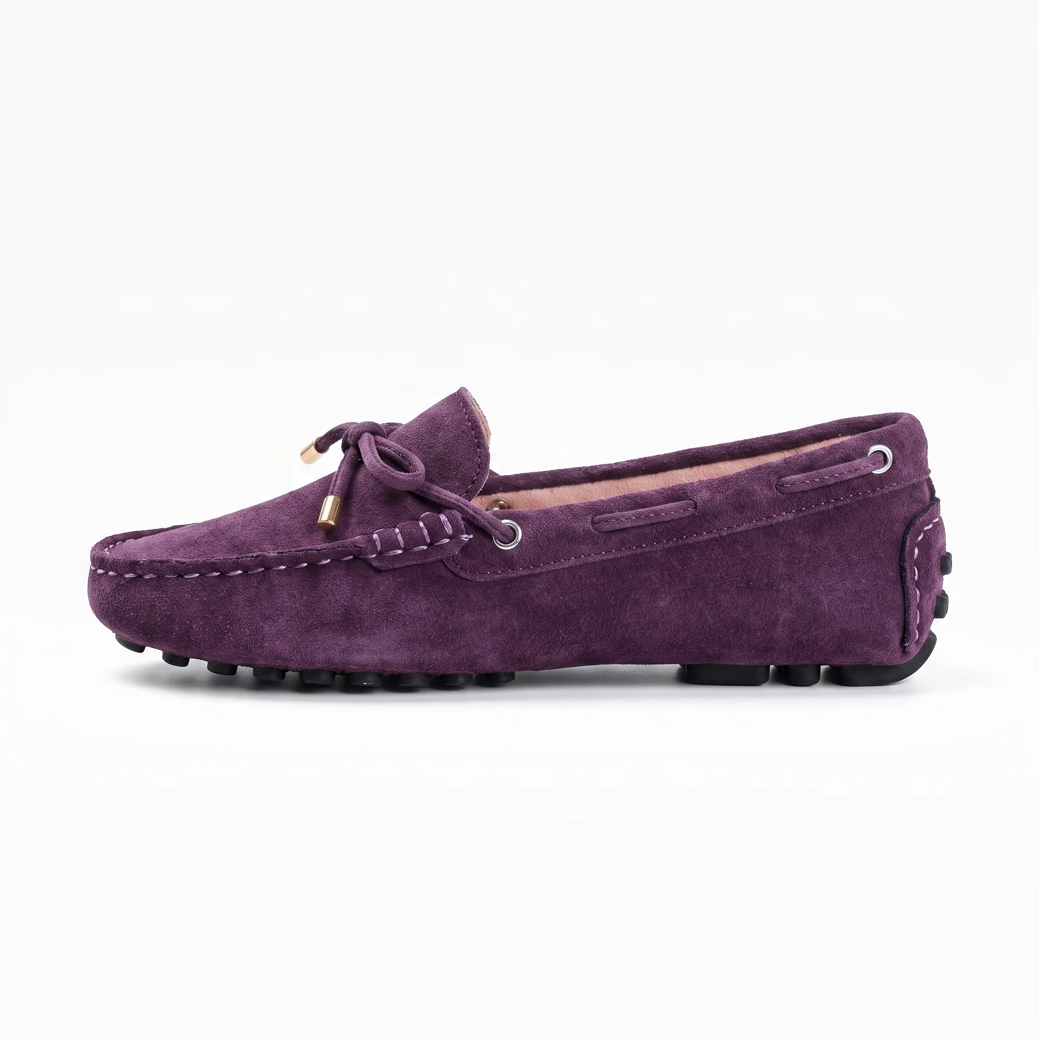 Mocassins Souples En Daim Pour Femmes - Studio — Side Profile