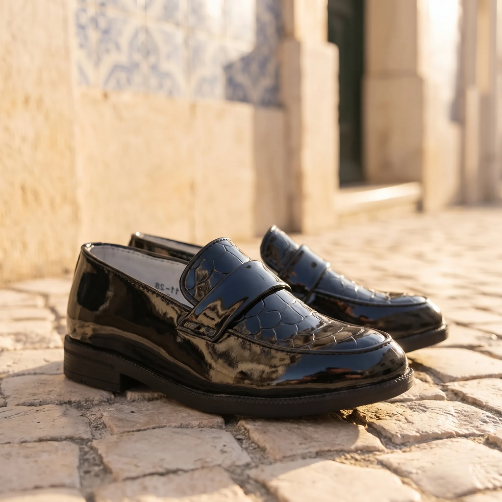 Mocassins Polyvalents En Cuir Vernis Pour Garçons - Lifestyle — Mediterranean Editorial