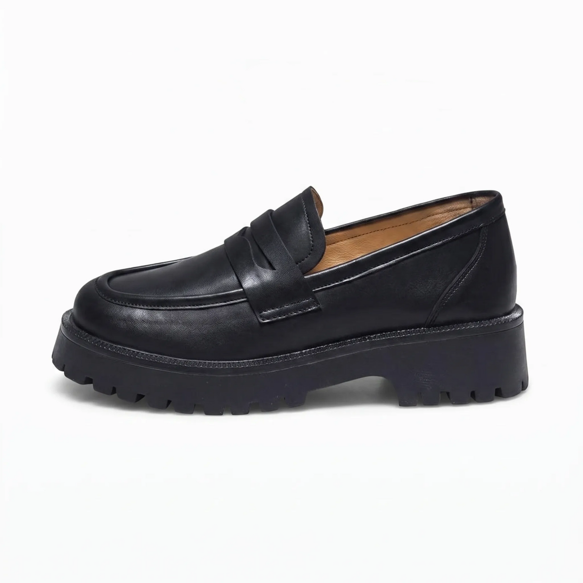Mocassins En Cuir À Plateforme Pour Femmes - Studio — Side Profile