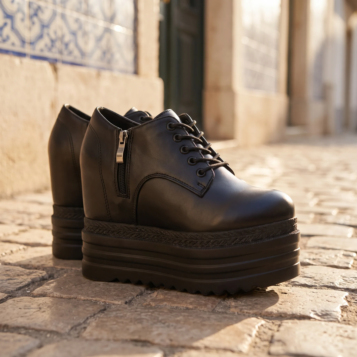 Mocassins À Plateforme Avec Fermeture Éclair Pour Femme - Lifestyle — Mediterranean Editorial