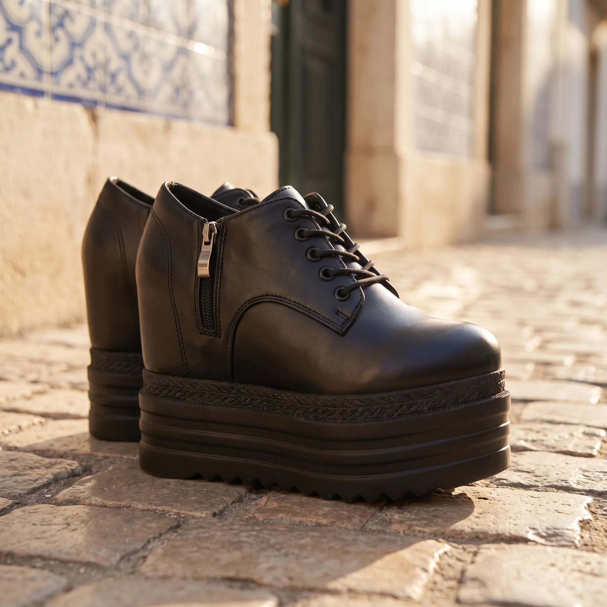 Mocassins À Plateforme Avec Fermeture Éclair Pour Femme - Lifestyle — Mediterranean Editorial