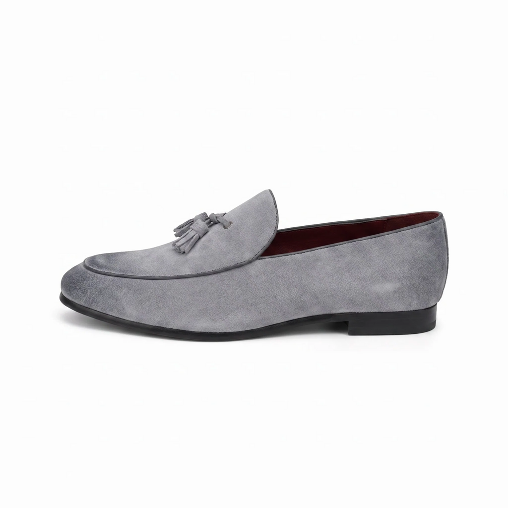 Mocassins En Daim Véritable Souple Et Classique À Glands Pour Homme - Studio — Side Profile