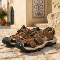 Kairo Cuir Sandales Pêcheur – Confort Estival Souple Marche Chaussures - Marron Foncé - Lifestyle — Mediterranean Editorial