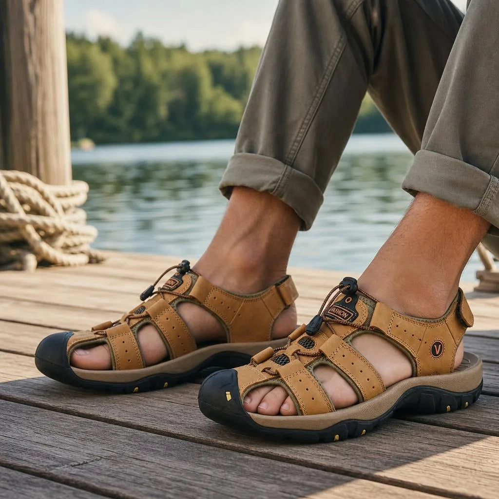 Kairo Cuir Sandales Pêcheur – Confort Estival Souple Marche Chaussures - Marron Clair - Lifestyle — Worn Editorial