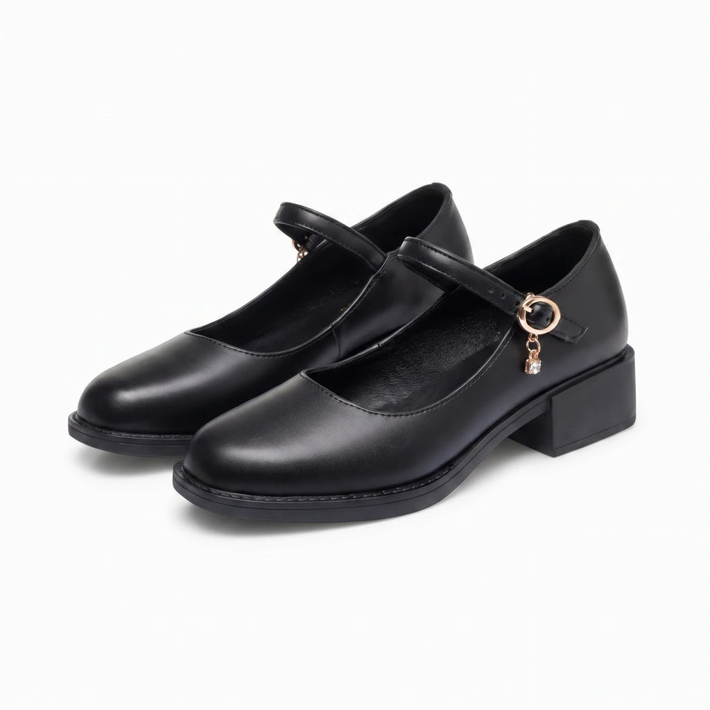Mocassin À Talons Carrés Élégants - Studio — Front 3/4 Pair