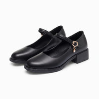 Mocassin À Talons Carrés Élégants - Studio — Front 3/4 Pair