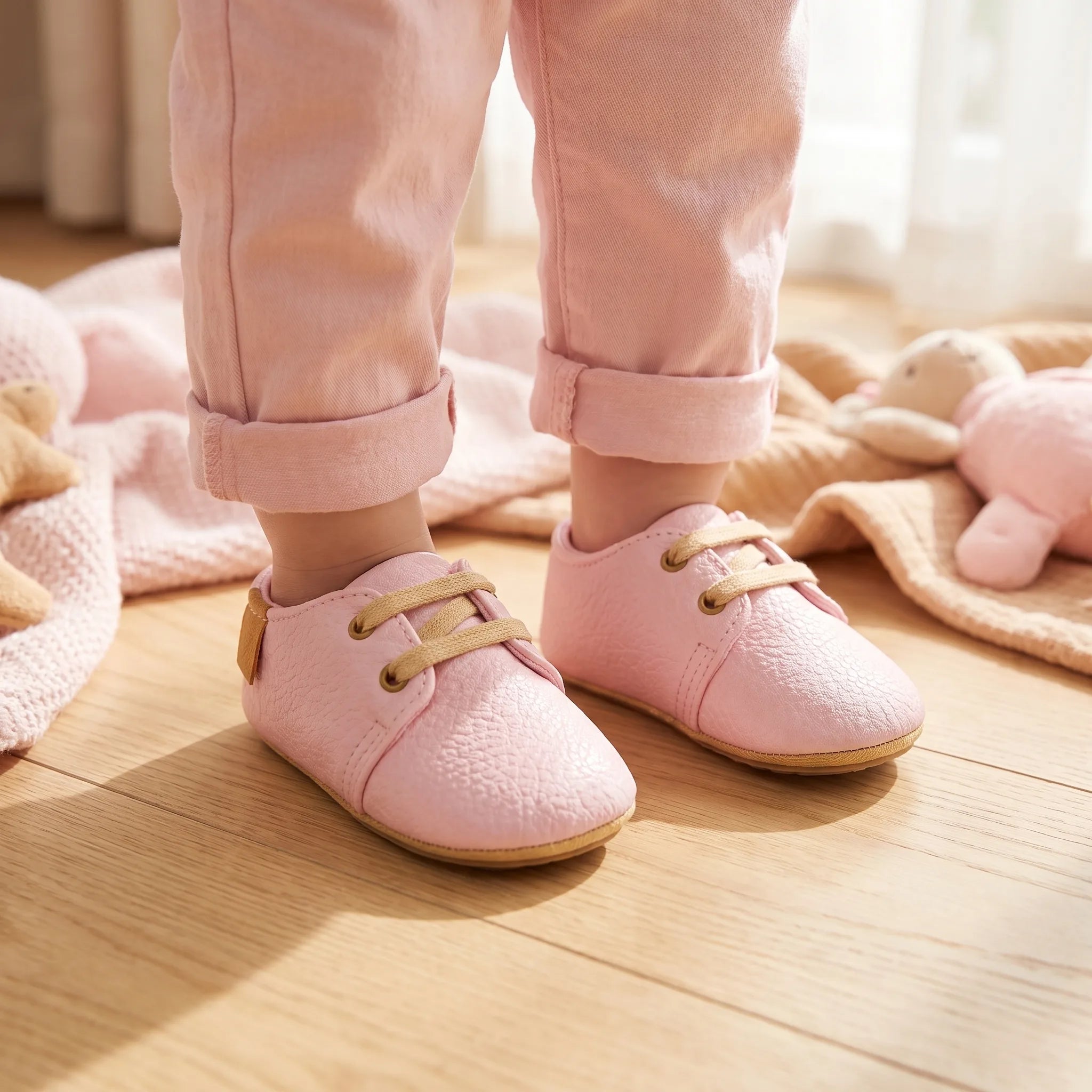 Mocassin Avec Nœud Et Semelle Souple Pour Bébé Fille - On-foot — Top-down Worn View Image
