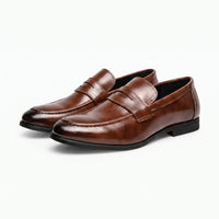Mocassin Cuir Homme Semelle Gomme - Studio — Front 3/4 Pair