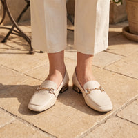 Mocassin Mary Jane Vernis À Talon Carré - On-foot — Top-down Worn View