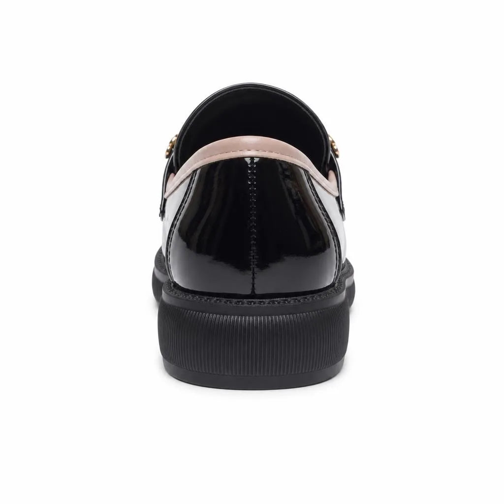 Mocassins À Bout Rond En Cuir Verni Pour Femmes - Studio - Behind view