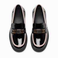 Mocassins À Bout Rond En Cuir Verni Pour Femmes - Studio - Top view
