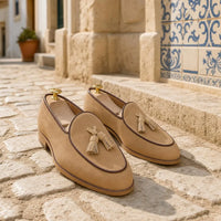 Mocassins à Gland En Daim Beige Pour Homme - Lifestyle — Mediterranean Editorial