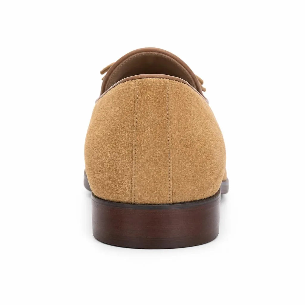 Mocassins à Gland En Daim Beige Pour Homme - Studio - Behind view