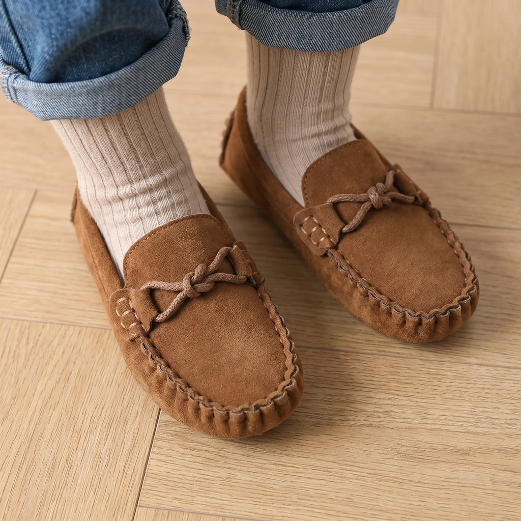 Mocassins À Nœud Papillon Pour Enfants - On-foot — Top-down Worn View