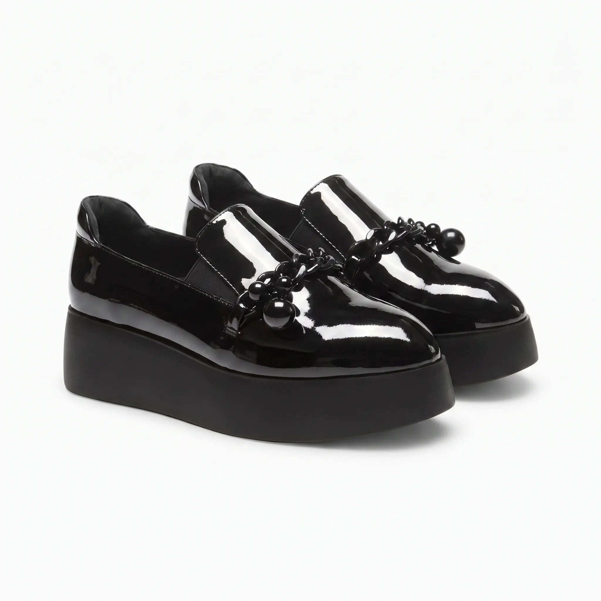 Mocassins À Plateforme À Chaine Métallique - Studio — Front 3/4 Pair