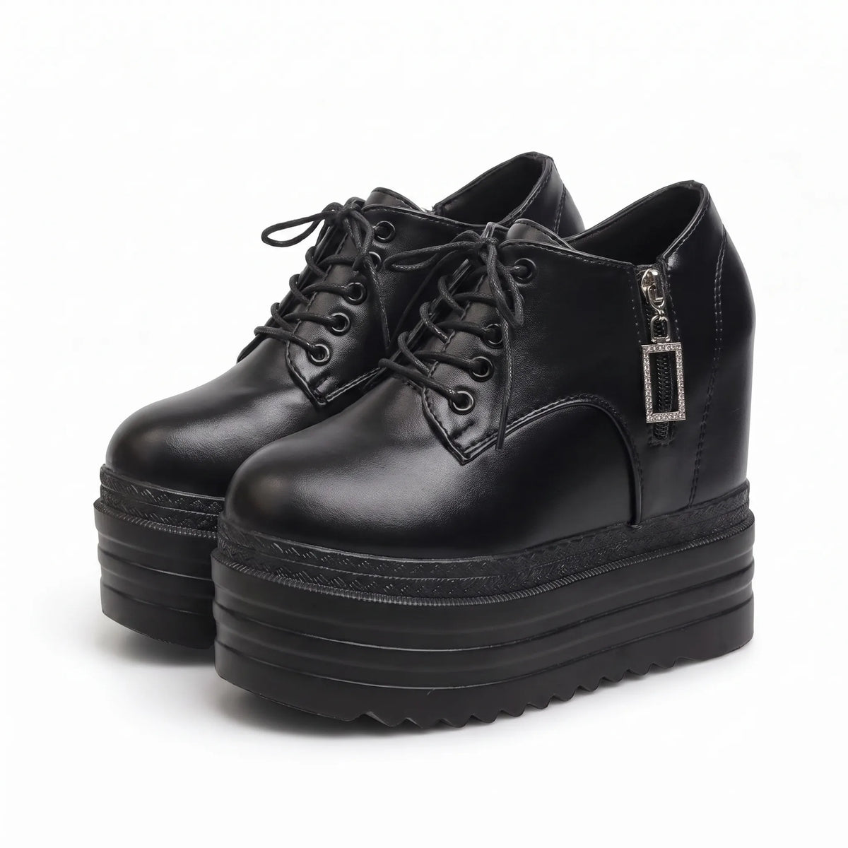 Mocassins À Plateforme Avec Fermeture Éclair Pour Femme - Studio — Front 3/4 Pair