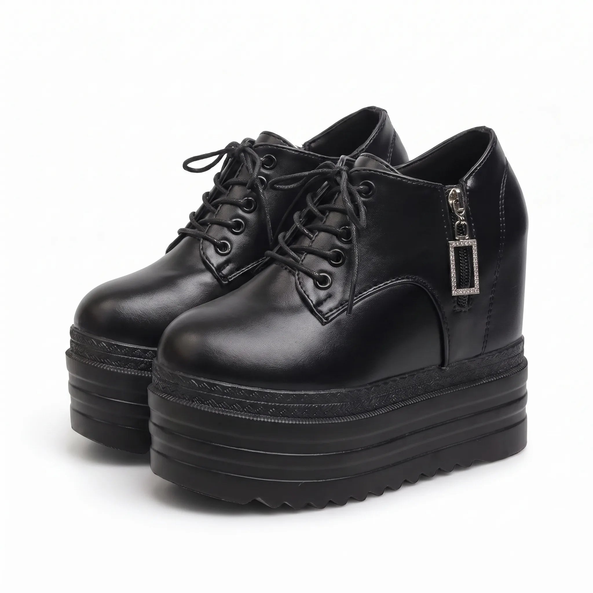 Mocassins À Plateforme Avec Fermeture Éclair Pour Femme - Studio — Front 3/4 Pair
