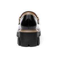 Mocassins À Plateforme Avec Une Chaîne Dorée Étincelante Pour Femmes - Studio - Behind view