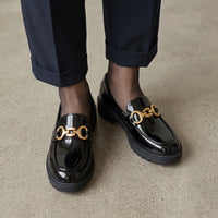 Mocassins À Plateforme De Style Britannique Pour Femme - On-foot — Top-down Worn View