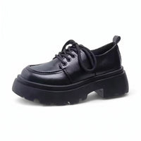 Mocassins À Plateforme En Cuir Synthétique Noir - Studio — Side Profile