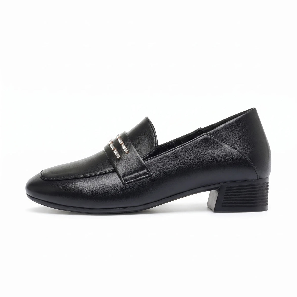 Mocassins À Talon Carré Avec Une Semelle En Cuir Régénéré - Studio — Side Profile