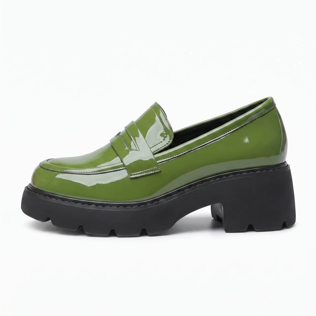 Mocassins Aspect Cuir Vernis À Semelle Épaisse - Studio — Side Profile