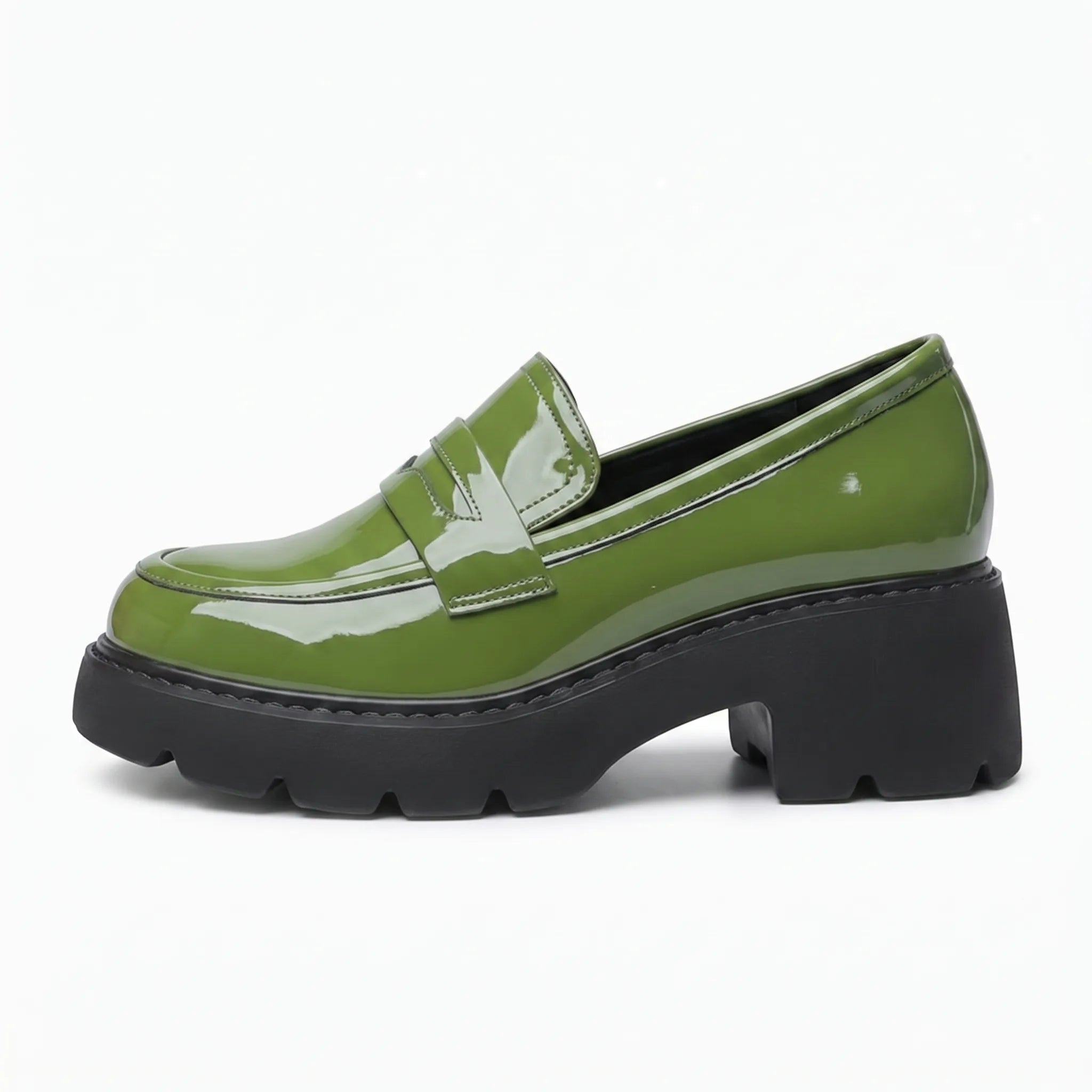 Mocassins Aspect Cuir Vernis À Semelle Épaisse - Studio — Side Profile