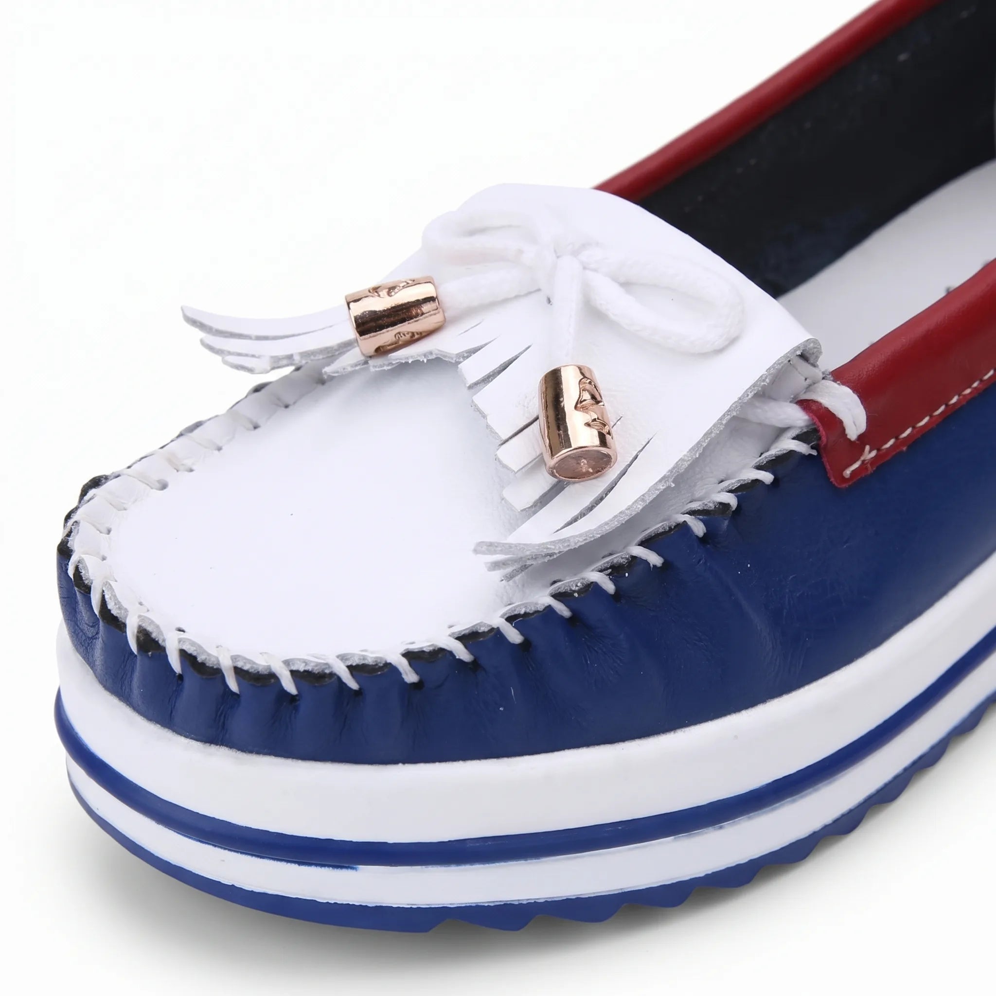 Mocassins Bicolores À Plateforme Pour Femmes - Studio — Detail Close-up Image