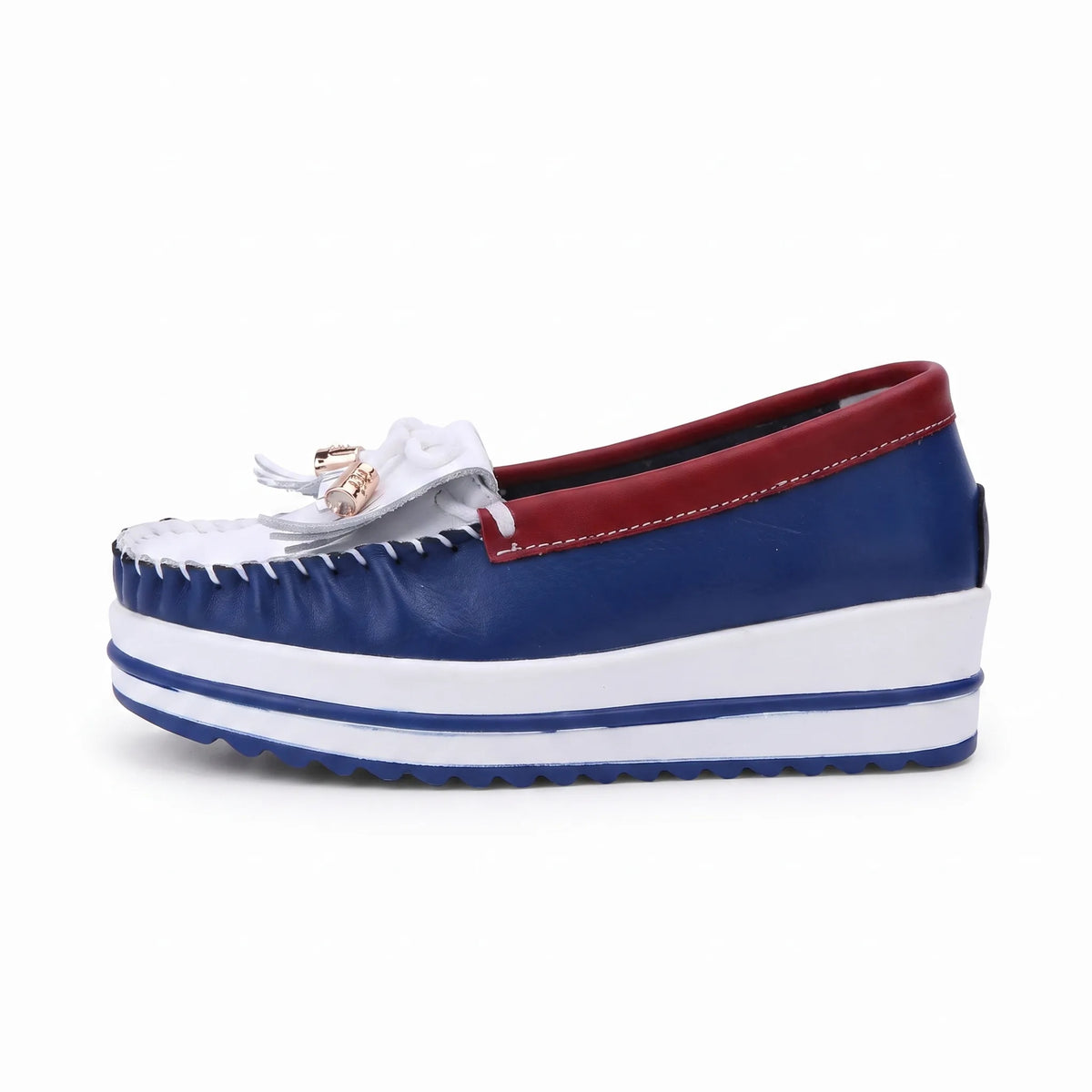 Mocassins Bicolores À Plateforme Pour Femmes - Studio — Side Profile